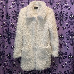 White faux fur cardigan